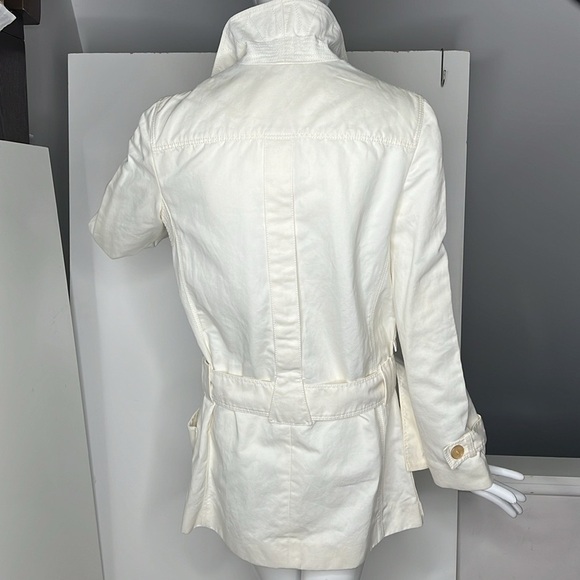 Nina Ricci Sz US 6 FR 38 Cream Cotton Button Belted Short Trench Jacket - Picture 11 of 14